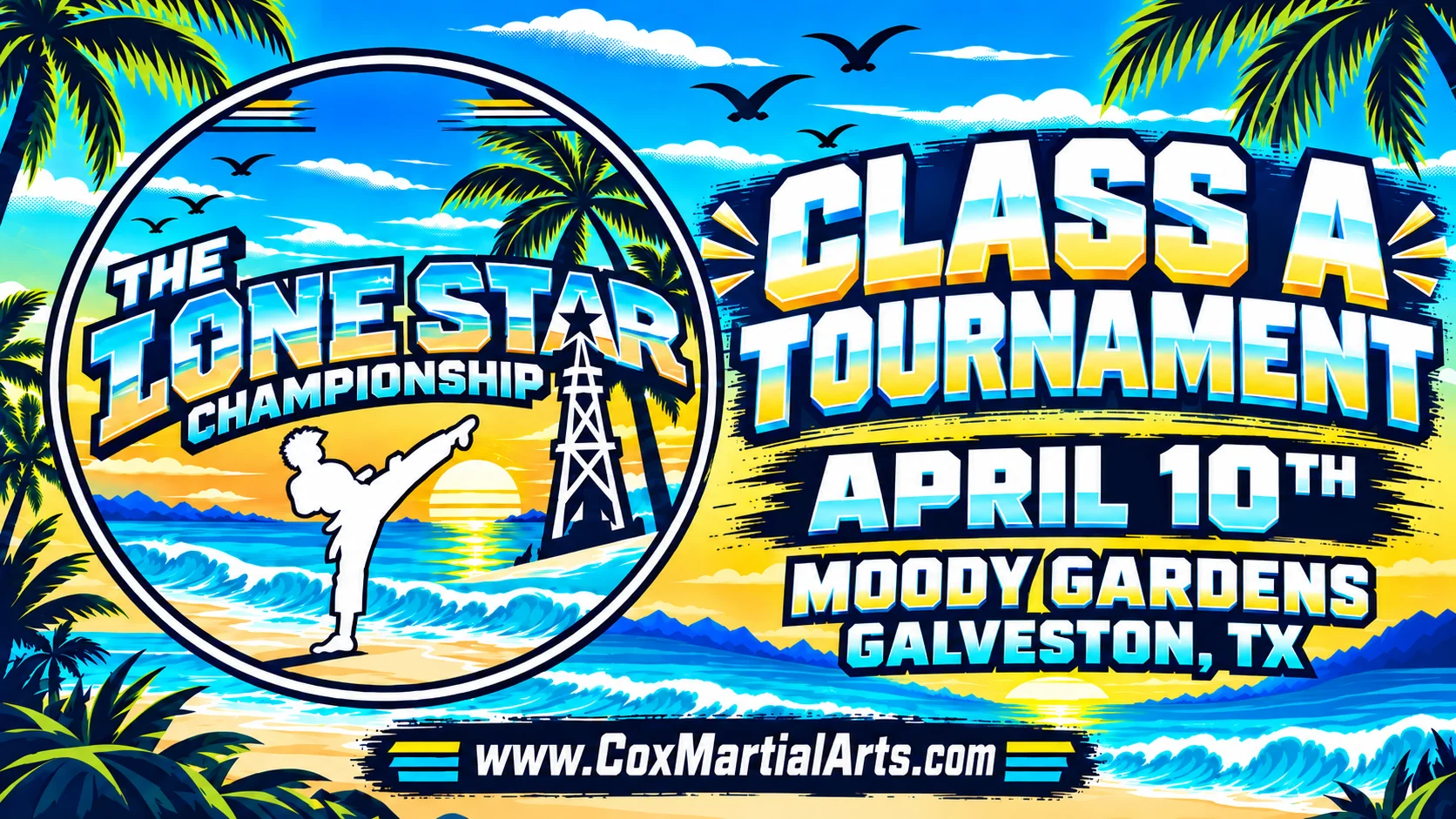 The Lone Star Championship Class A Tournament, April 10th, Moody Gardens, Galveston, TX